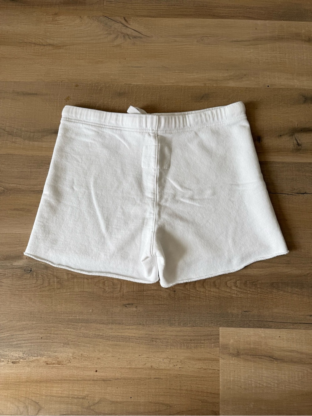 Frank & Eileen White Cotton Terry Pearl Favorite High-Rise Sweat Shorts - Large - Picture 4 of 6